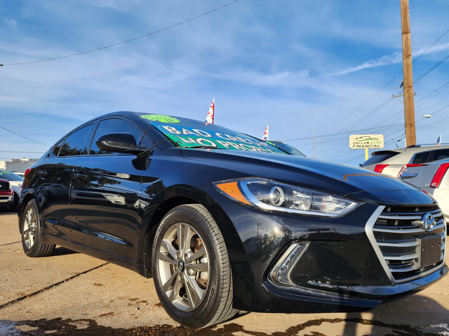 2018 BLACK Hyundai Elantra (5NPD84LF0JH) , AUTO transmission, located at 2660 S.Garland Avenue, Garland, TX, 75041, (469) 298-3118, 32.885551, -96.655602 - Photo#1